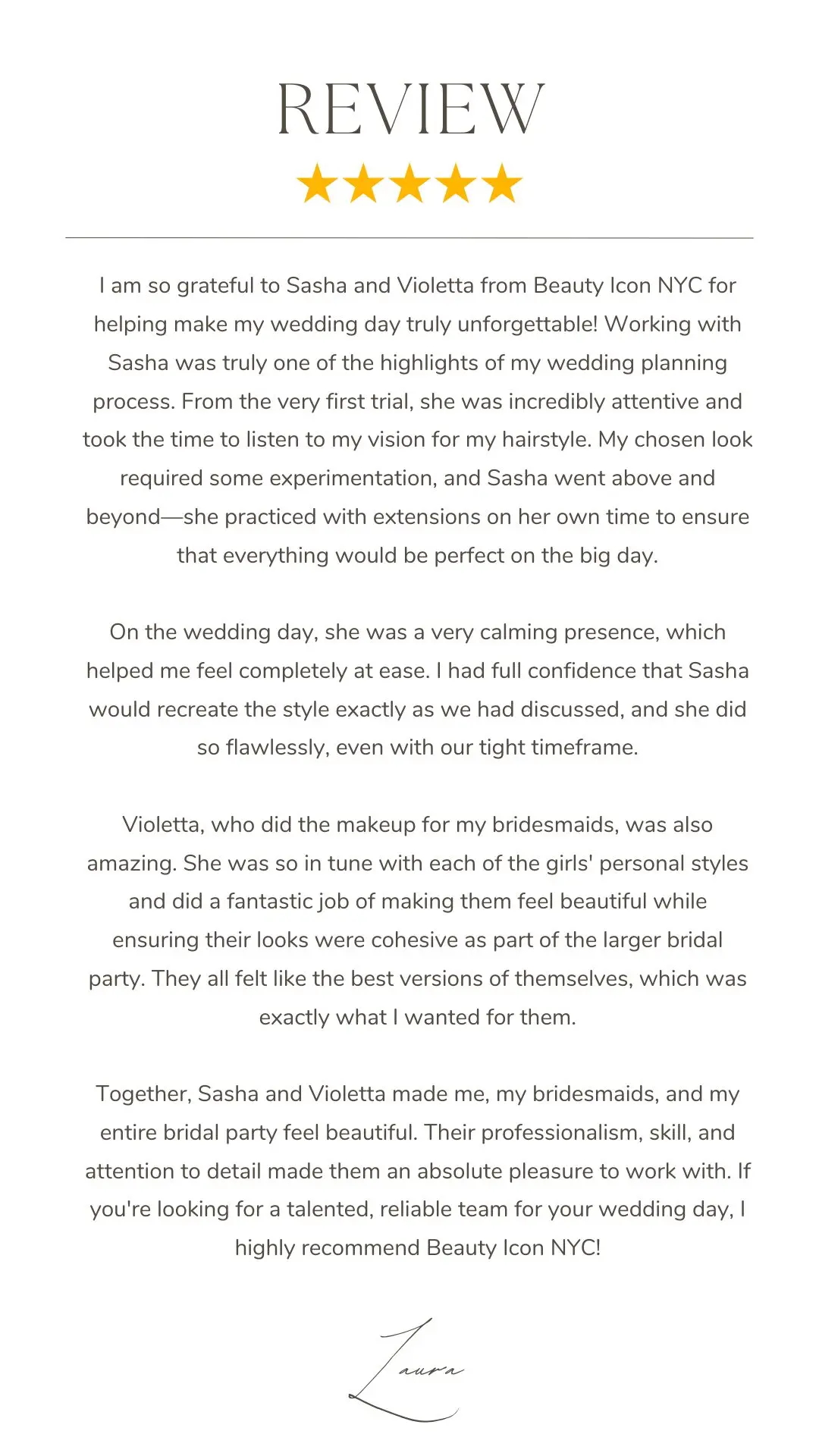 Reviews | Violetta - Expert Beauty Services | Beauty Icon NYC